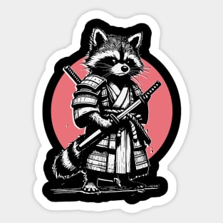 Samurai Raccoon Sticker